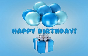Happy Birthday, воздушные шарики, подарок