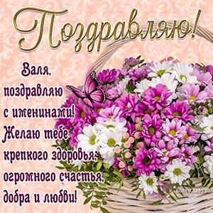 Отличное поздравление с бабочкой Вале на именины