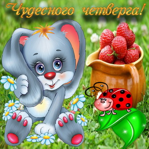 Милый кролик желает чудесного четверга