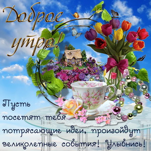 Картинка с букетом тюльпанов на милом фоне