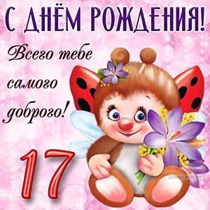 Картинка для девочки 17 лет на День рождения с пчёлкой