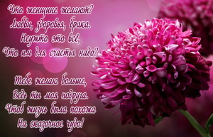 Красивый розовый цветок и пожелание