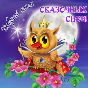 Забавная сова на фоне полной луны