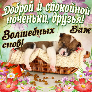 Открытка доброй и спокойной ноченьки, друзья