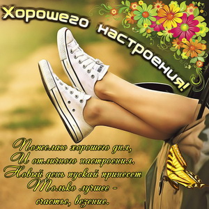 Пожелание хорошего дня и отличного настроения