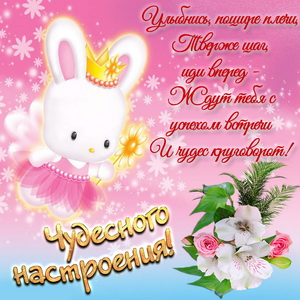 Милый кролик желает чудесного настроения