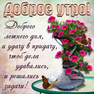 Открытка с цветами на доброе летнее утро