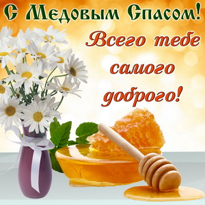 Картинка к Медовому Спасу с ромашками
