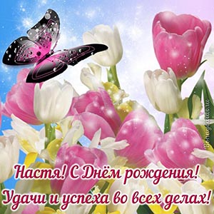 Настя, с Днём рождения, удачи и успеха во всех делах