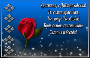 Красная роза на синем фоне в рамке.