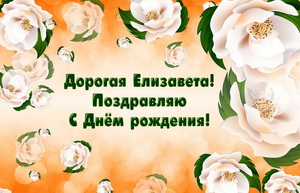 Поздравление и цветы для Елизаветы