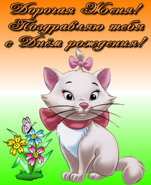 Поздравление с котиком для Жени