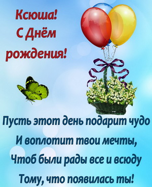 Корзина цветов с воздушными шарами