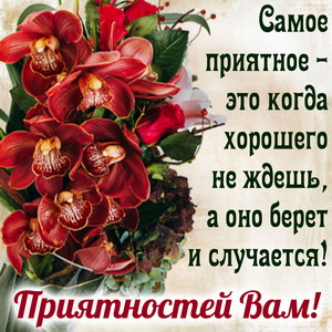 Открытка с пожеланием приятностей и цветами