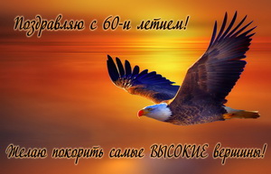 Орел летящий к вершинам на закате
