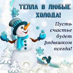 Снеговик желает тепла в любые холода