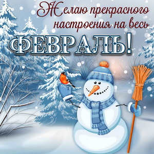 Милый снеговик желает прекрасного настроения